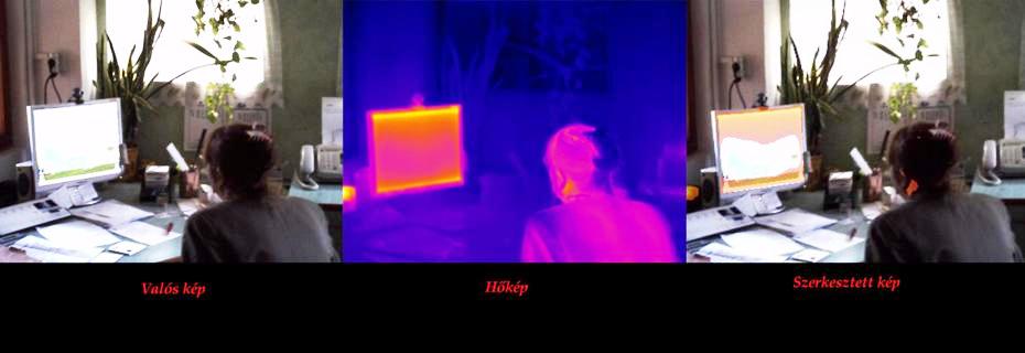 A valós képre helyezett hőképen egyértelműen meglátszanak a hőmérsékleti eltérések.